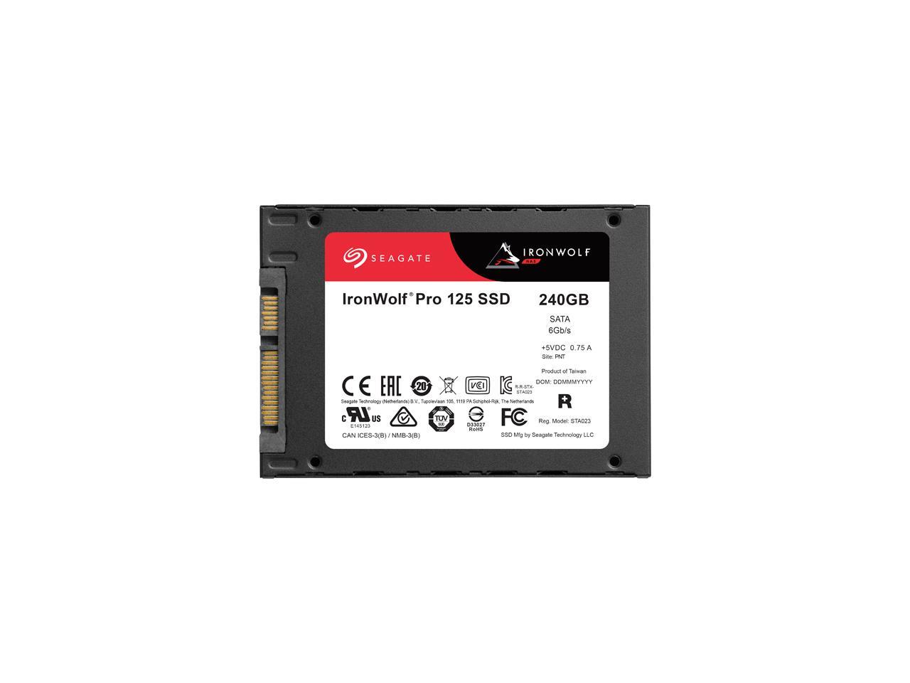 Seagate IronWolf Pro 125 SSD 240GB NAS Internal Solid State Drive - 2.5 Inch SATA 6Gb/s Speeds up to 545 MB/s, 1 DWPD Endurance and 24x7 Performance for Creative Pro, and SMB (ZA240NX1A001)