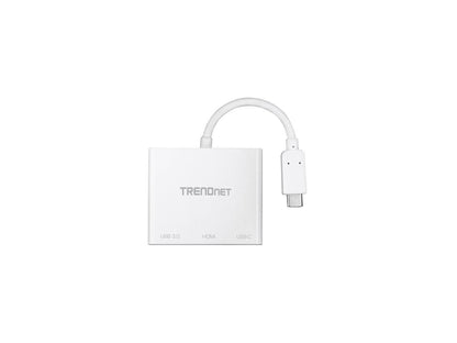 TRENDnet TUC-HDMI3 USB-C to HDMI with Power Delivery and USB 3.0 Port - for Notebook - USB Type C - 1 x USB Ports - 1 x USB 3.0 - HDMI - Wired