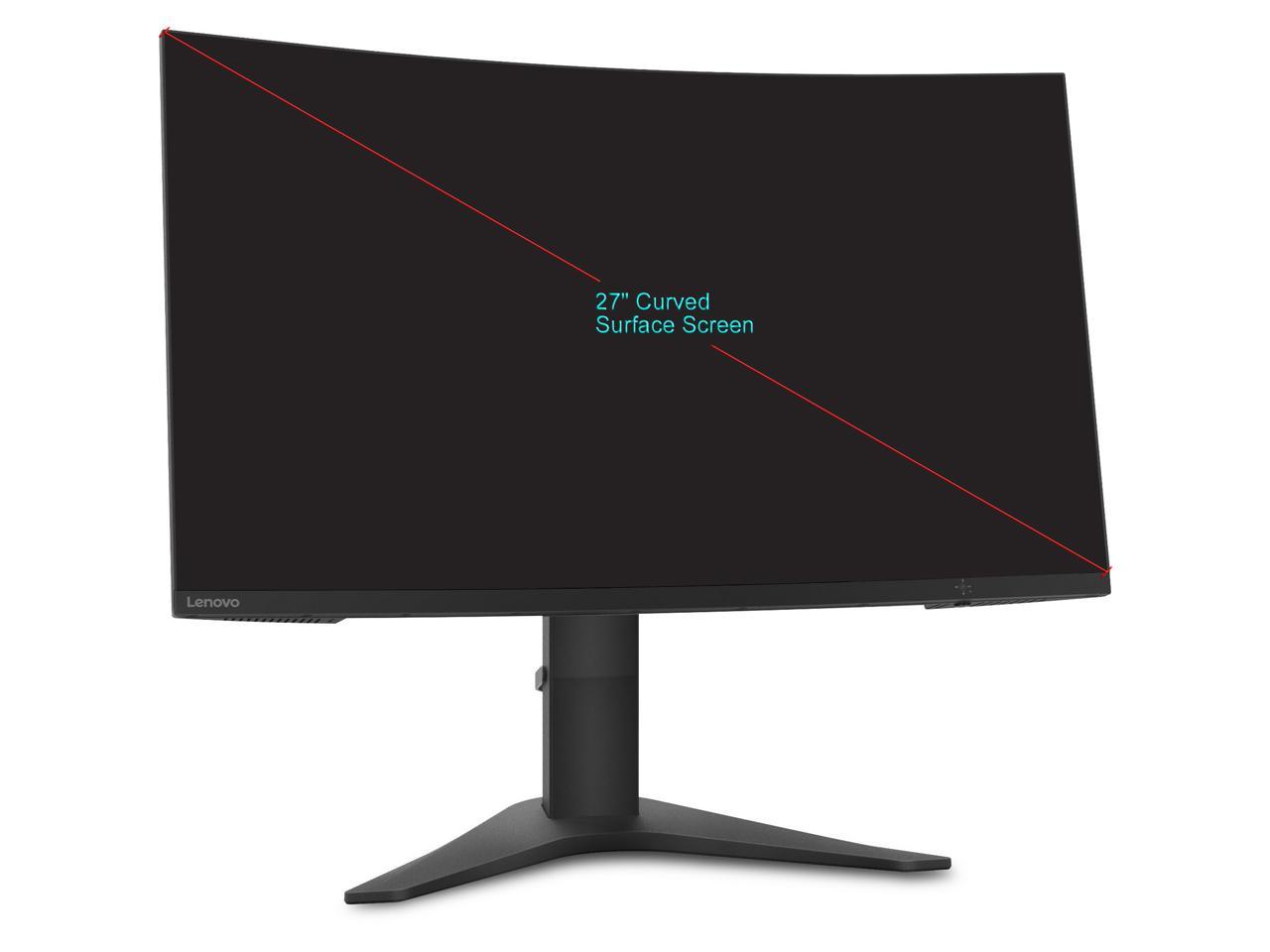 Lenovo G27c-10 27" Full HD Curved Screen WLED Gaming LCD Monitor - 16:9 - Raven Black - Vertical Alignment (VA) - 1920 x 1080 - 16.7 Million Colors - FreeSync - 350 Nit Typical - 4 ms Extreme Mod