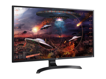 LG 32MU59-B Matte Black 32" Class UHD 4K AMD FreeSync Gaming Monitor, Anti-Glare, sRGB, 300 cd/m2, 2 x HDMI, DisplayPort, Tilt, Height Adjustable, VESA Compatible