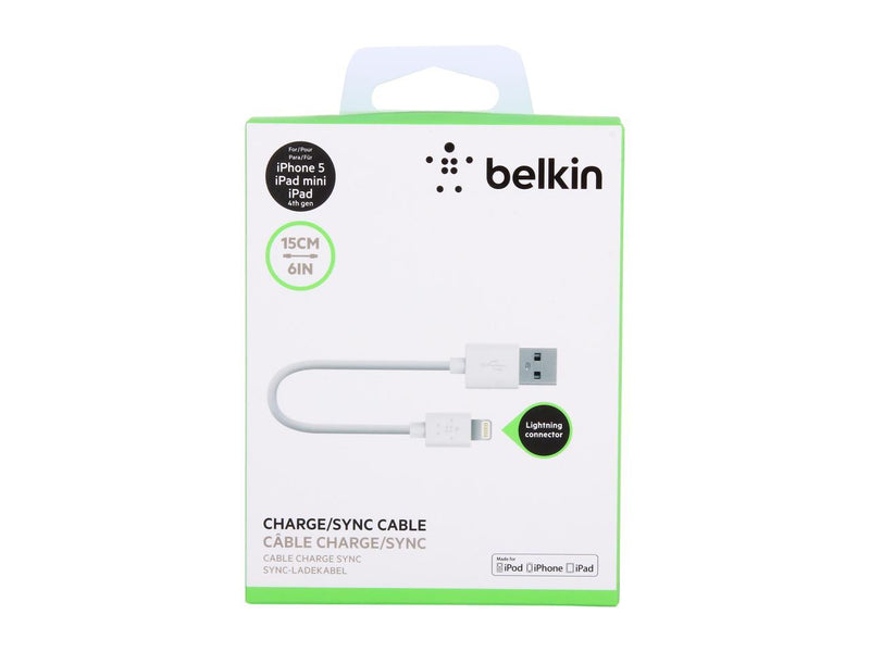 Belkin 6" Usb Lightning Cable White (F8J023bt06INWHT)
