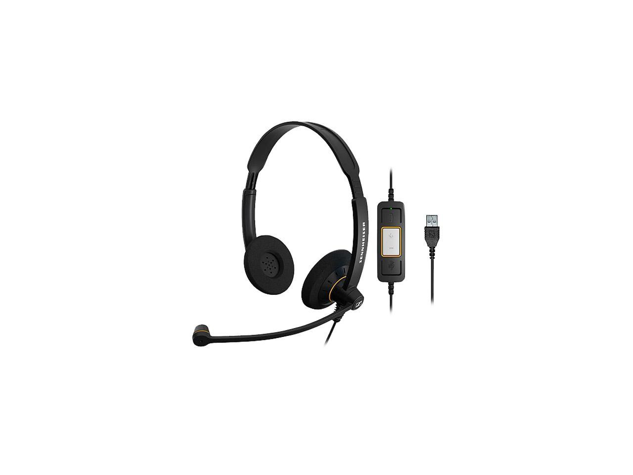 Sennheiser SC 60 USB ML (504547) Double-Sided Business Headset For Skype for Business with HD Sound, Noise-Cancelling Microphone, & USB Connector (Black)