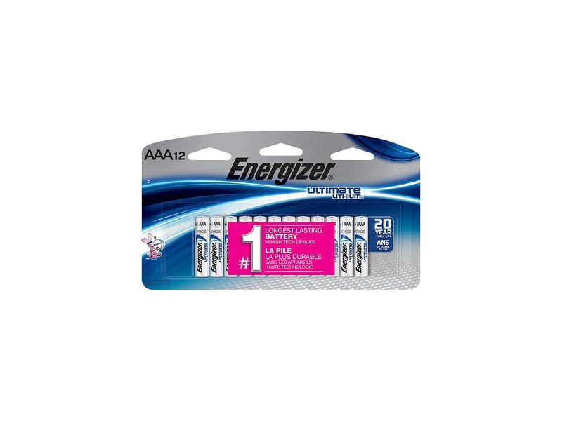 Energizer Ultimate Lithium Battery, AAA, 12 Pack L92SBP12