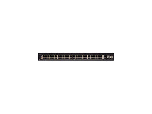 Cisco SF250-48HP 48-Port 10 100 PoE Smart Switch - 48 Network, 2 Network, 2 Expansion Slot - Manageable - Twisted Pair, Optical Fiber - 2 Layer Supported - 90 Day Limited Warranty