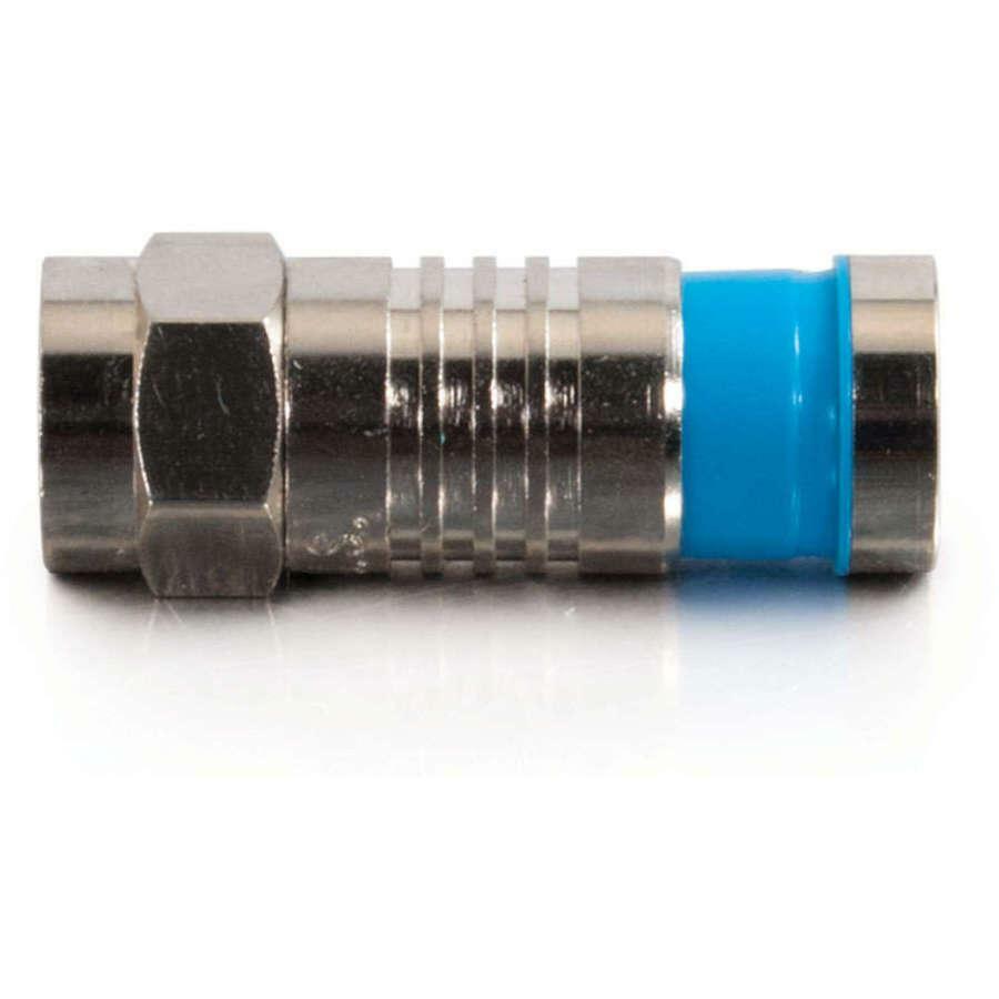 C2G RG6 Quad Compression F-Type Connector with O-Ring - 50pk
