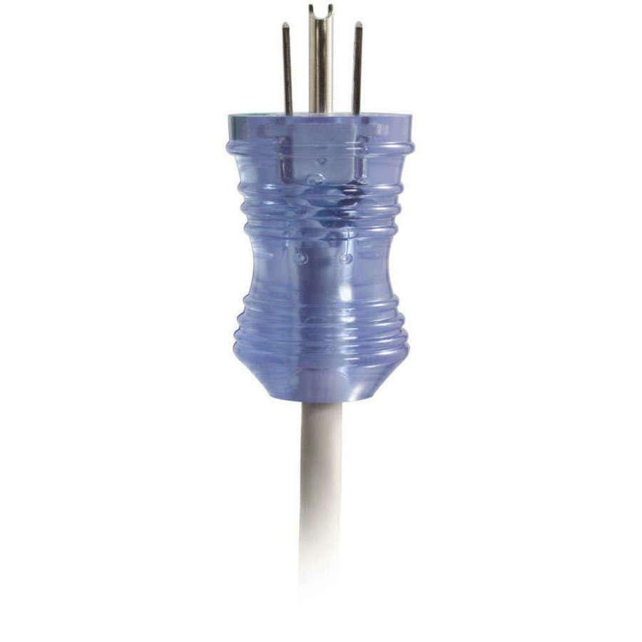 C2G 12ft 16 AWG Hospital Grade Power Cord (NEMA 5-15P to IEC320C13R) - Gray with Clear Connectors