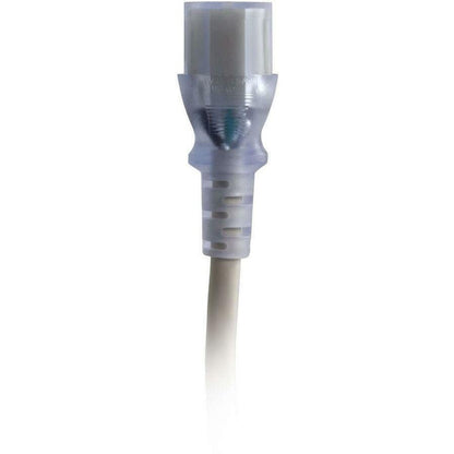 C2G 12ft 16 AWG Hospital Grade Power Cord (NEMA 5-15P to IEC320C13) - Gray with Clear Connectors