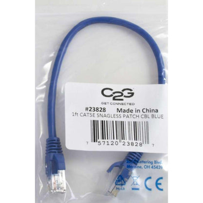 C2G 2ft Cat5e Ethernet Cable - Snagless Unshielded (UTP) - Blue
