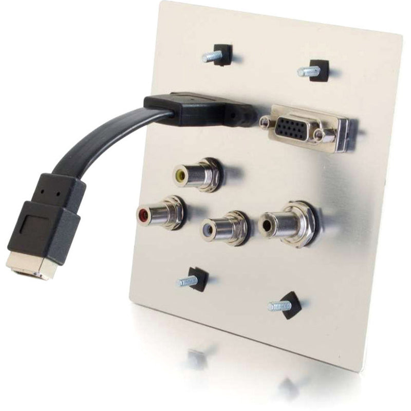 C2G HDMI, VGA, 3.5mm, Composite Video & Stero Audio Pass Through Wall Plate