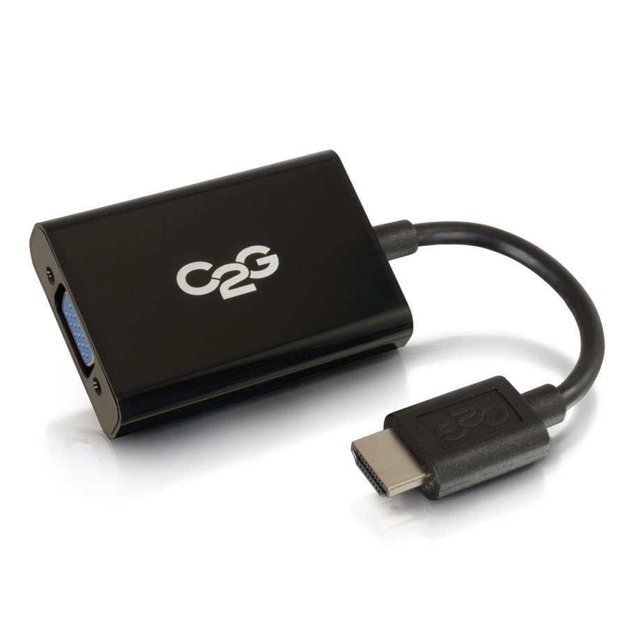 C2G HDMI to VGA Adapter Converter Dongle with Stereo Audio M/F - Black
