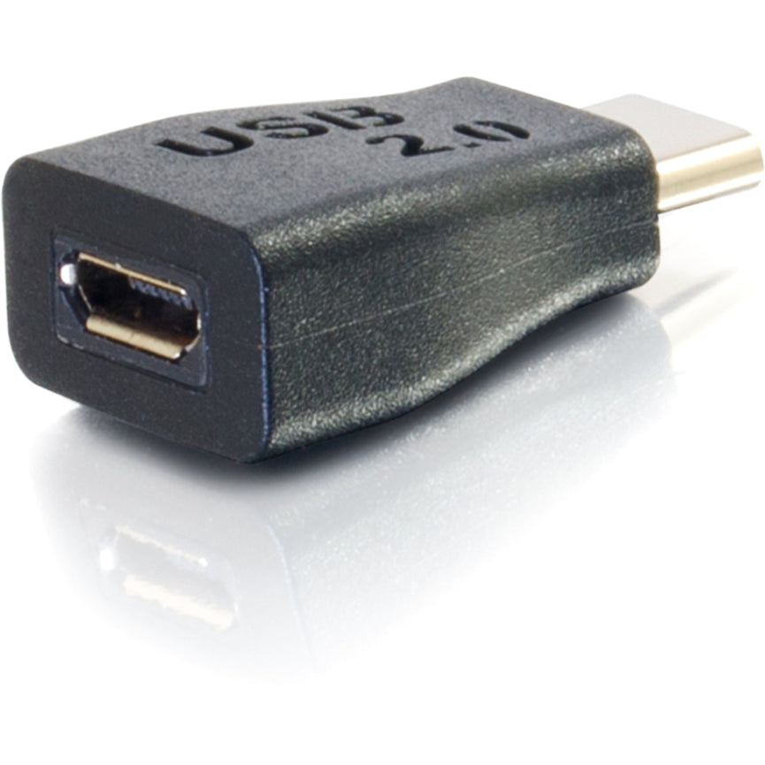 C2G USB 2.0 USB Type C to USB Micro B Adapter M/F - USB C to Phone Black