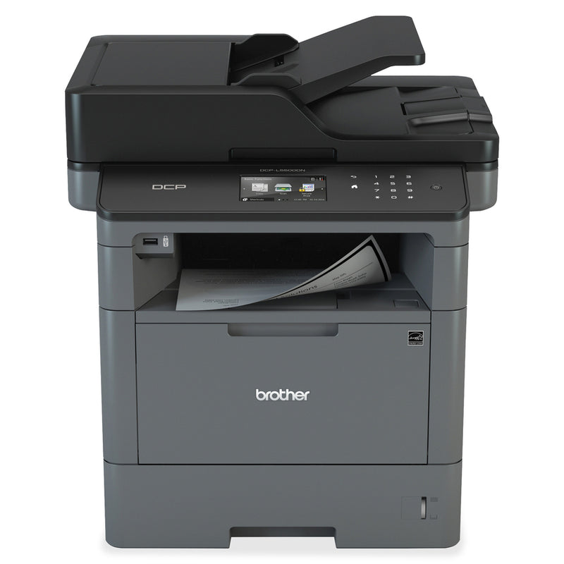 Brother Monochrome Laser Multifunction Copier and Printer, Flexible Network Connectivity, Duplex Printing, Mobile Printing & Scanning DCP-L5500DN