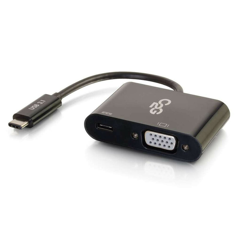C2G USB C to VGA Adapter with Power Delivery