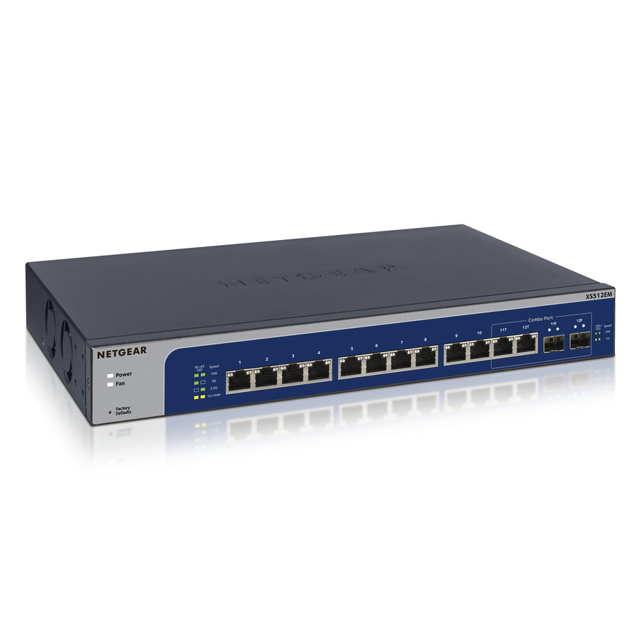 Netgear 12-Port 10-Gigabit/Multi-Gigabit Ethernet Smart Managed Plus Switch (XS512EM)