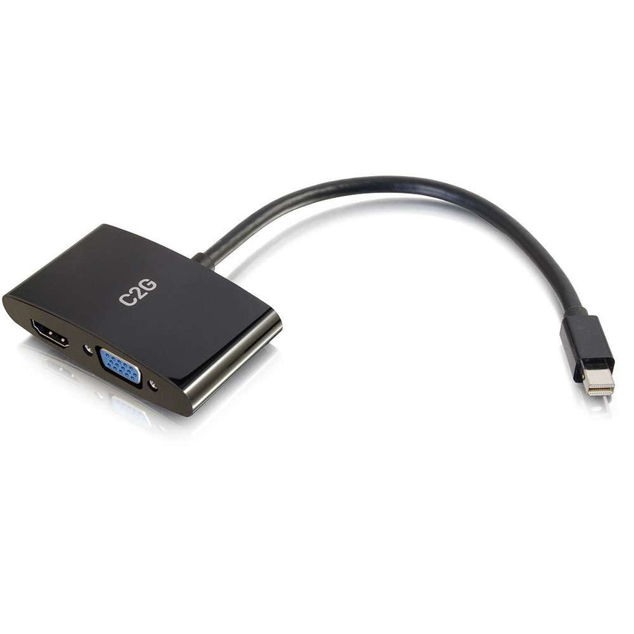 C2G 8in Mini DisplayPort to 4K HDMI or VGA Adapter - Black