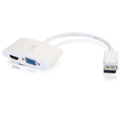 C2G 8in DisplayPort to 4K HDMI or VGA Adapter - White