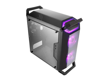 Cooler Master MasterBox Q300P Micro ATX Tower w/ Front & Top Dark Mirror Panel, Transparent Acrylic Side Panel, Adjustable I/O & 2x 120mm RGB Fans w/RGB Controller