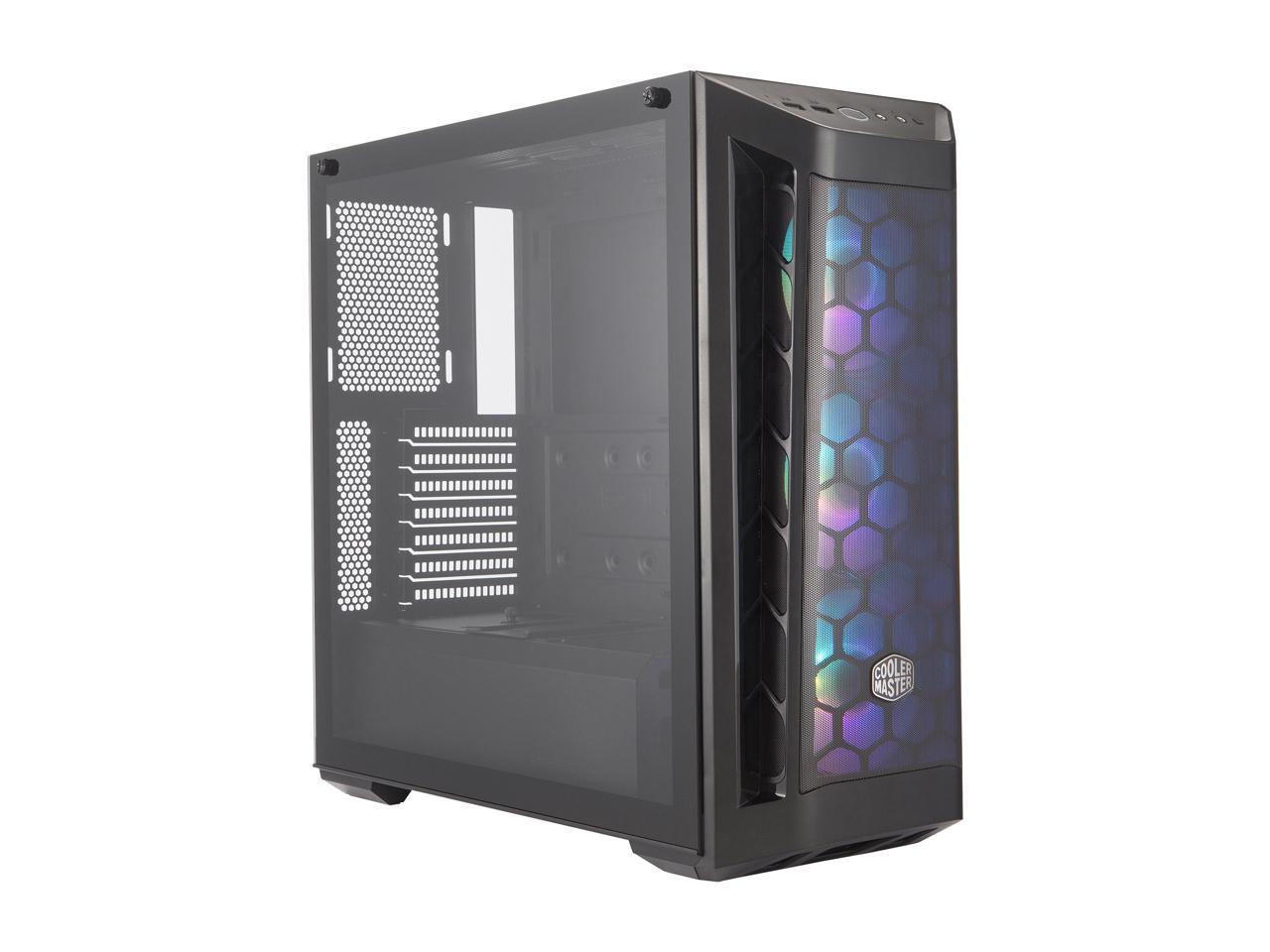 Cooler Master MasterBox MB511 ARGB ATX Mid-Tower with ARGB Lighting System, Three 120mm ARGB Fans, Fine Mesh Front Panel, Mesh Side Intakes, and Tempered Glass. MCB-B511D-KGNN-RGA