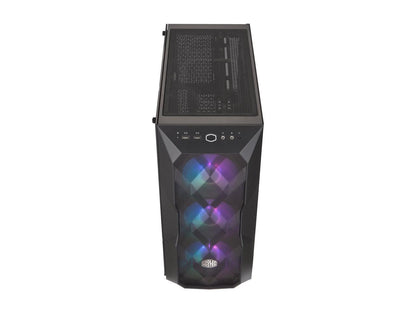 Cooler Master MasterBox TD500 Mesh Airflow ATX Mid-Tower w/ E-ATX Support, Polygonal Mesh Front Panel, Crystalline Tempered Glass & 3 ARGB Fans w/ Controller MCB-D500D-KGNN-S01