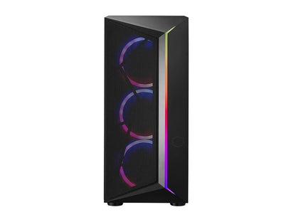 Cooler Master CMP 510 ATX Mid-Tower with Mesh Intakes, ARGB Edge Strip, Tempered Glass Side Panel, Triple 120mm ARGB Lighting Fans