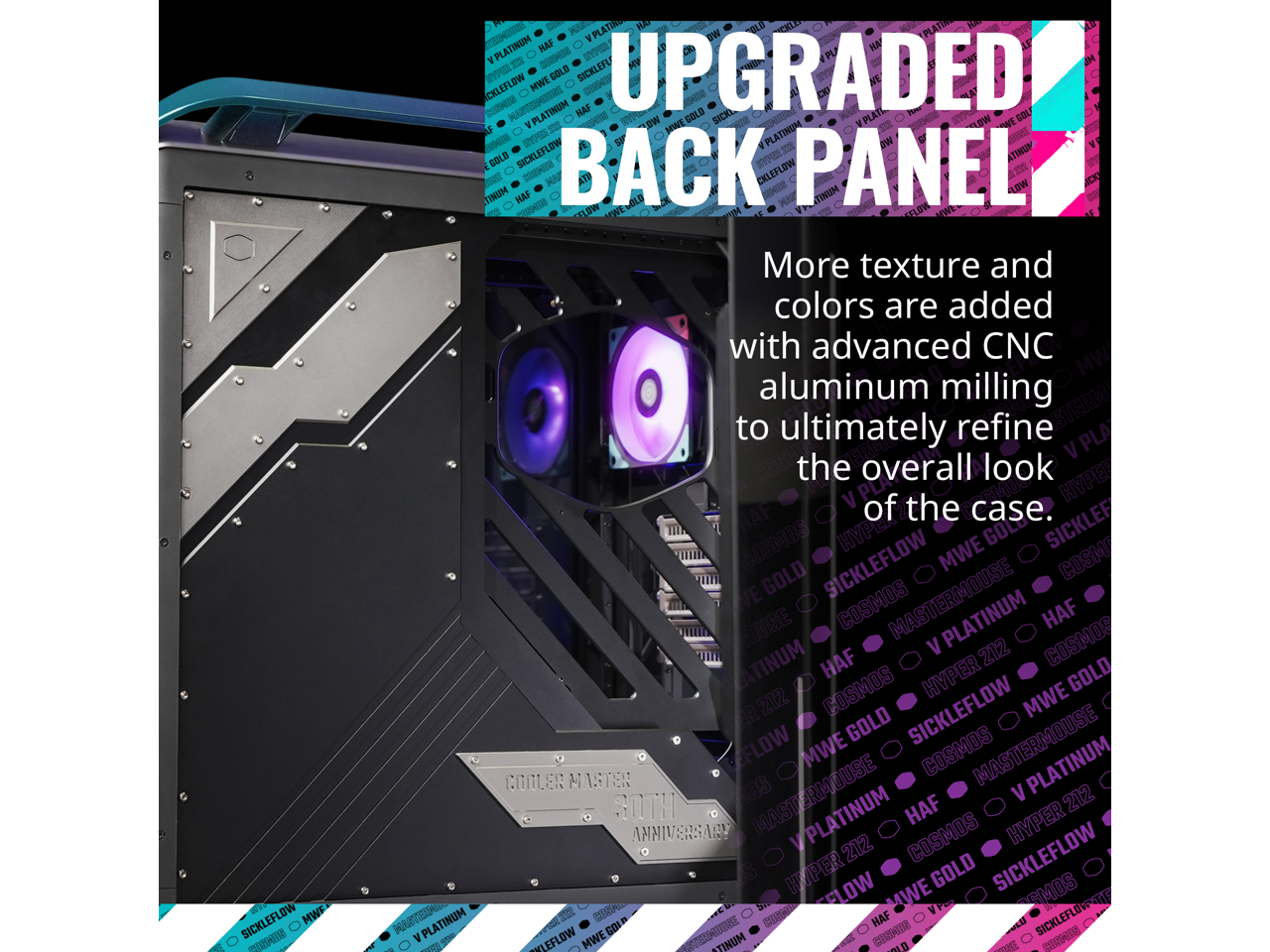 Cooler Master Cosmos Infinity 30th Anniversary C700M E-ATX Full-Tower Curved Tempered Glass Panel, Riser Cable PCIe 4.0, Diverse Liquid Cooling, Type-C, Customizable ARGB (MCC-C700M-KHNN-S30)