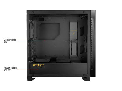 Antec Performance Series P110 Silent Mid-Tower Computer Case, Sound Dampening Side Panel, 8 Drive Bays, VR Ready/Vertical VGA Card Support, 2 x 120mm Fans Pre-Installed
