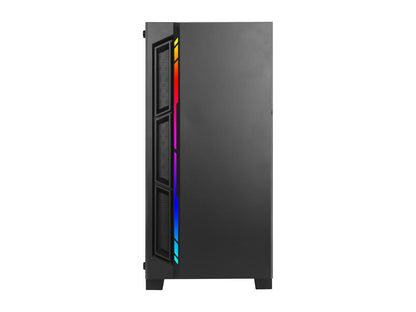 Antec NX Series NX400, Mid-Tower ATX Gaming Case, Tempered Glass Side Panel & LED Strip Front Panel, 360 mm Radiator Support, 1 x 120 mm ARGB Fan Included