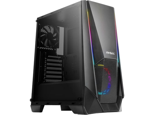 Antec NX Series NX310, Mid Tower ATX Gaming Case, Tempered Glass Side Panel & ARGB LED Effects Front Panel, 280 mm Radiator Support, 1 x 120mm Regular and 1 x 120mm ARGB Fan Included