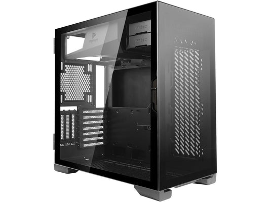 Antec Performance Series P120 Crystal E-ATX Mid-Tower Case, Tempered Glass Front & Side Panels, Slide Button Design, Ready for 2 x 360 mm Radiators Simultaneously, Aluminum VGA Holder Included