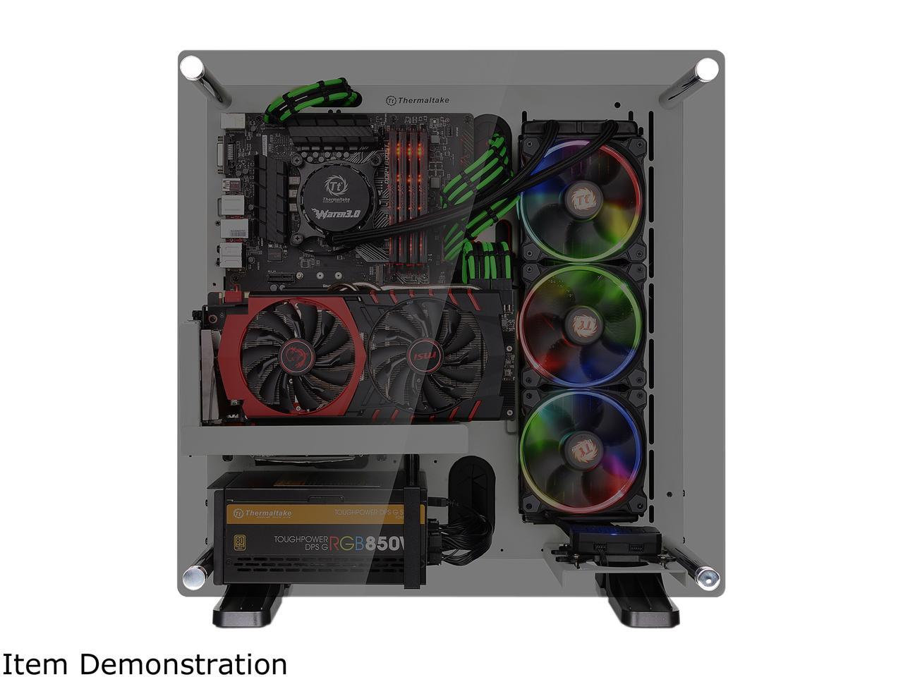 Thermaltake Core P3 TG Snow ATX Open Frame Panoramic Viewing Tt LCS Certified Gaming Computer Case CA-1G4-00M6WN-05