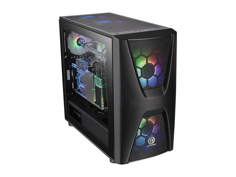 Thermaltake Commander C34 Motherboard Sync ARGB ATX Mid Tower Computer Chassis with 2x 200mm ARGB 5V Motherboard Sync RGB Front Fans + 1x 120mm Rear Black Fan Pre-installed CA-1N5-00M1WN-00