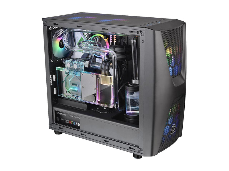 Thermaltake Commander C34 Motherboard Sync ARGB ATX Mid Tower Computer Chassis with 2x 200mm ARGB 5V Motherboard Sync RGB Front Fans + 1x 120mm Rear Black Fan Pre-installed CA-1N5-00M1WN-00