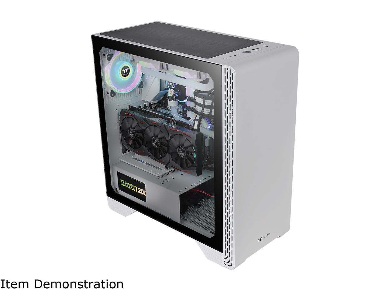 Thermaltake S300 Tempered Glass Snow Edition ATX Mid-Tower Computer Case with 120mm Rear Fan Pre-Installed CA-1P5-00M6WN-00