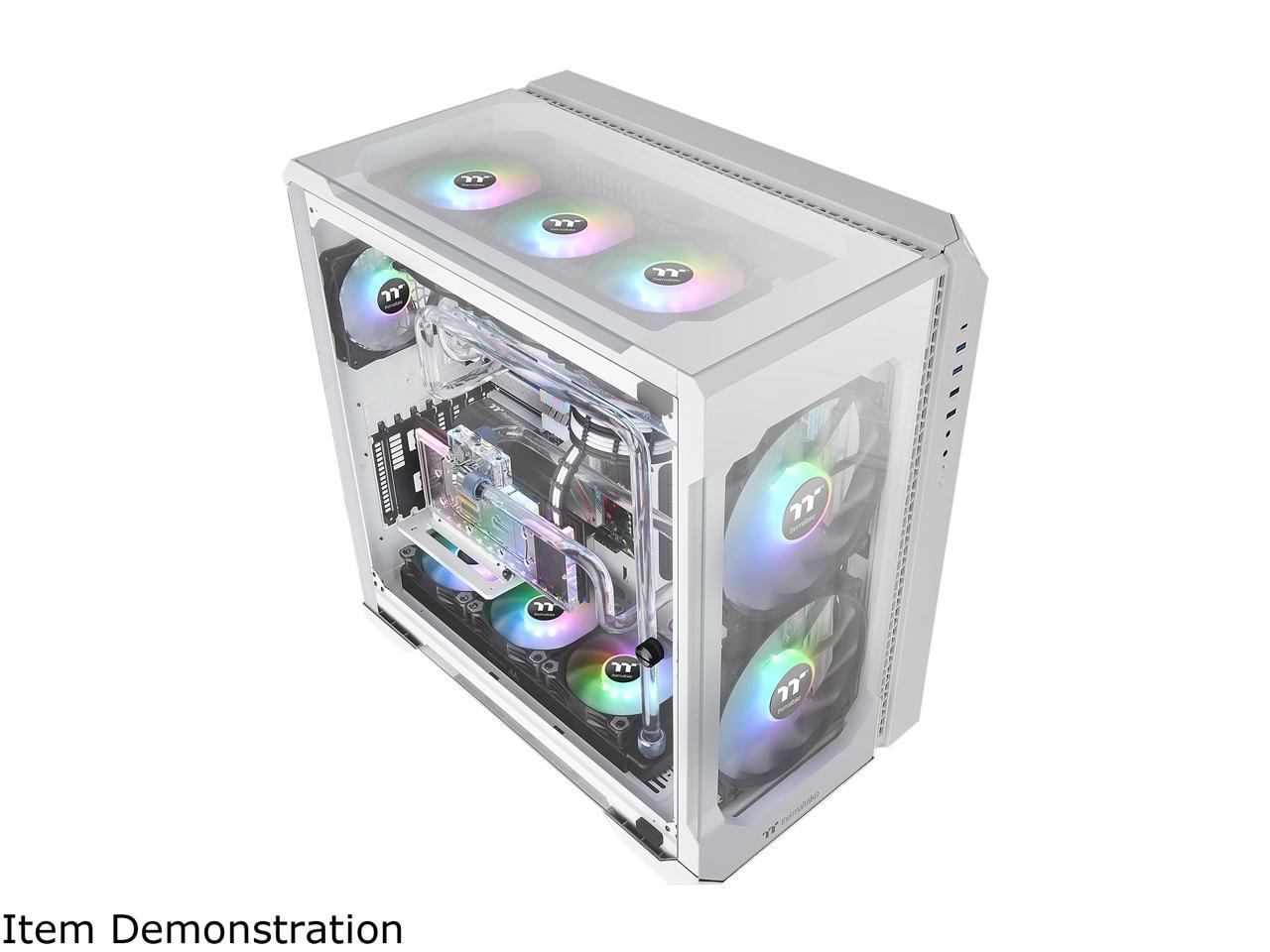 Thermaltake View 51 Snow Motherboard Sync ARGB E-ATX Full Tower Gaming Computer Case with 2 200mm ARGB 5V Motherboard Sync RGB Fans + 140mm Black Rear Fan Pre-Installed CA-1Q6-00M6WN-00