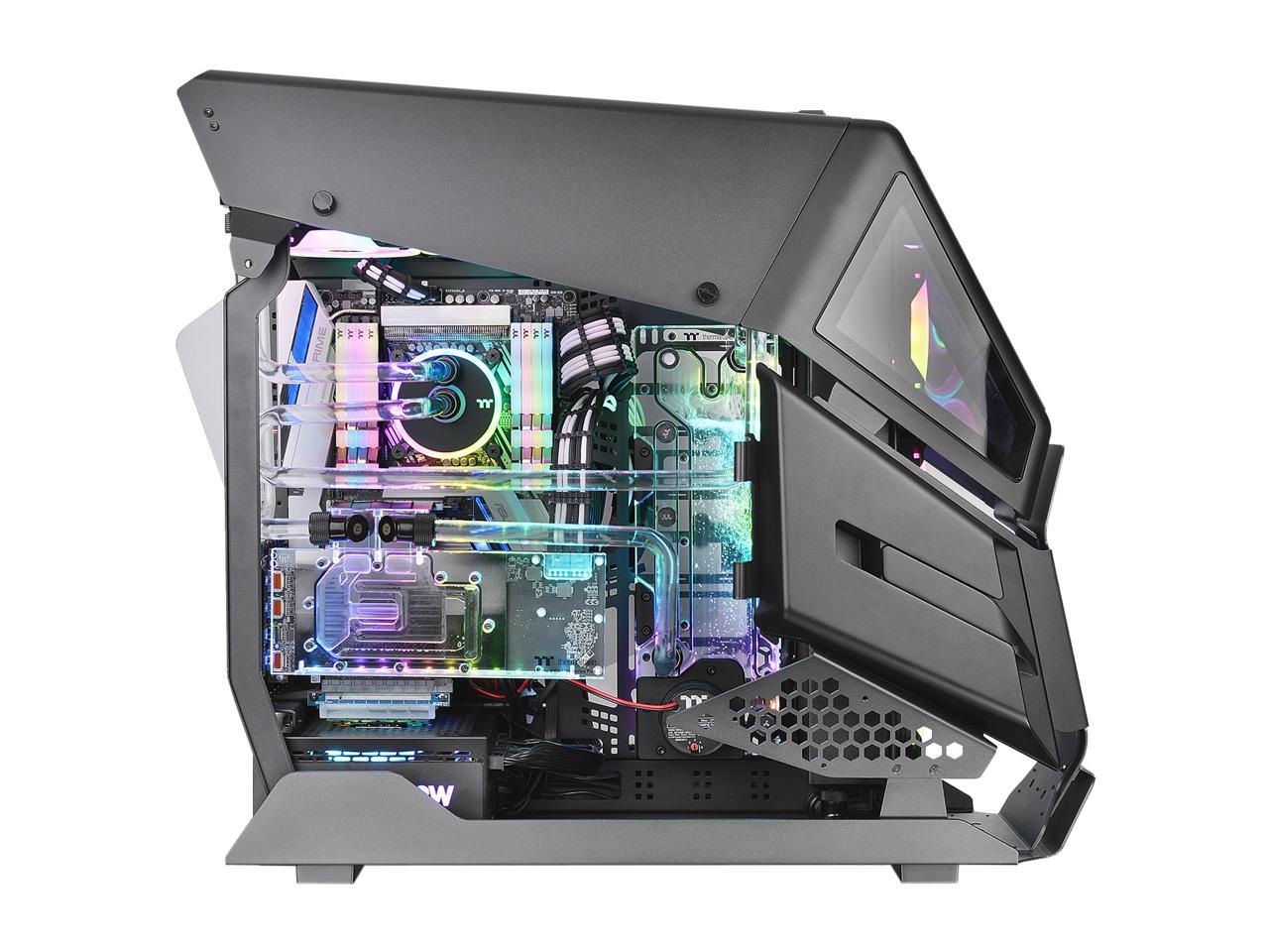 Thermaltake AH T600 Helicopter Styled Open Frame Tempered Glass Swing Door E-ATX Full Tower Case CA-1Q4-00M1WN-00