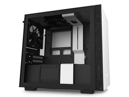 NZXT H210 - Mini-ITX PC Gaming Case - Front I/O USB Type-C Port - Tempered Glass Side Panel - Cable Management System - Water-Cooling Ready - Radiator Bracket - Steel Construction - White/Black