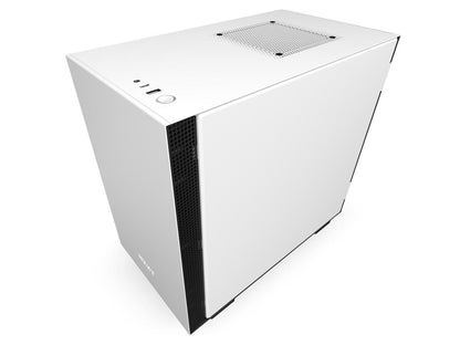 NZXT H210 - Mini-ITX PC Gaming Case - Front I/O USB Type-C Port - Tempered Glass Side Panel - Cable Management System - Water-Cooling Ready - Radiator Bracket - Steel Construction - White/Black