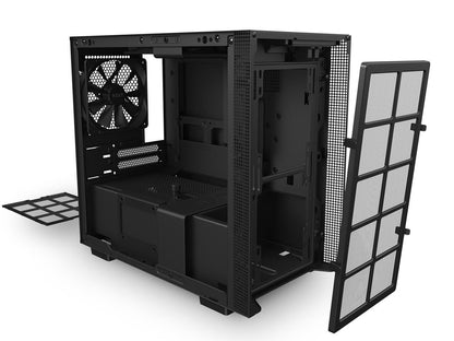 NZXT H210i - Mini-ITX PC Gaming Case - Front I/O USB Type-C Port - Tempered Glass Side Panel Cable Management - Water-Cooling Ready - Integrated RGB Lighting - Steel Construction - Black