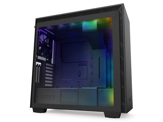 NZXT H710i - ATX Mid Tower PC Gaming Case - Front I/O USB Type-C Port - Quick-Release Tempered Glass Side Panel - Vertical GPU Mount - Integrated RGB Lighting - Water-Cooling Ready - Black