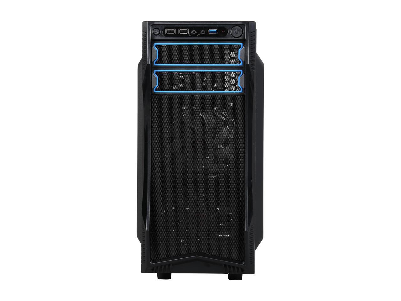 Rosewill ATX Mid Tower Gaming Computer Case, Latching Tool-less Design of Drive Bays, Support up to 5 Fans - CHALLENGER S