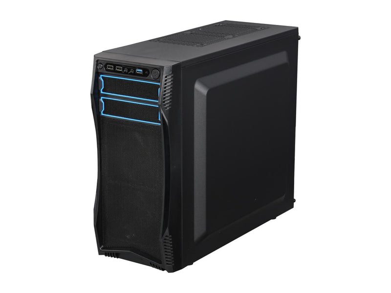 Rosewill ATX Mid Tower Gaming Computer Case, Latching Tool-less Design of Drive Bays, Support up to 5 Fans - CHALLENGER S