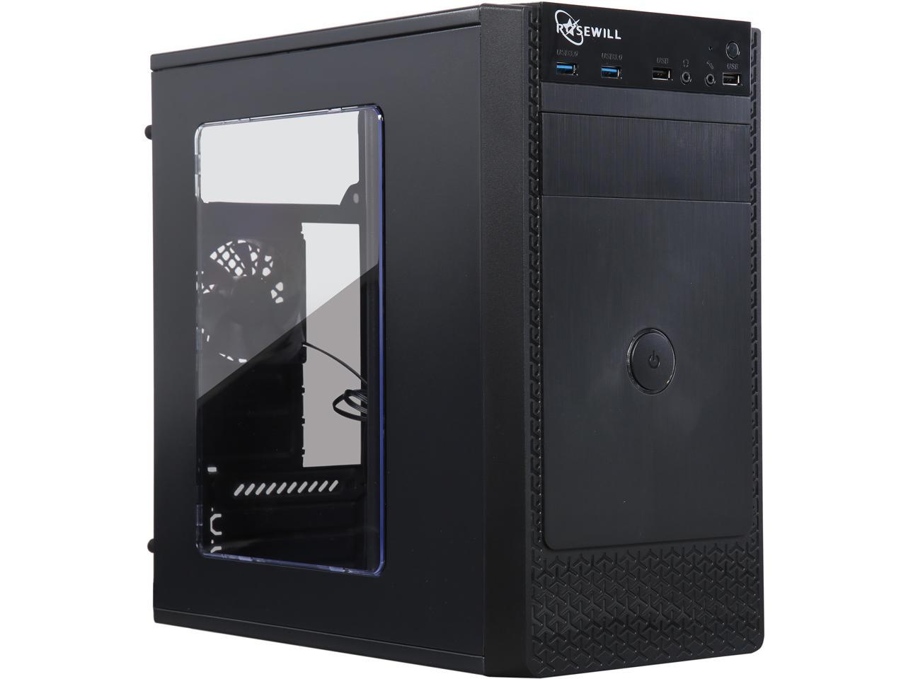 Rosewill FBM-X1 Black Steel / Plastic Mini Tower Case with Side Panel Window