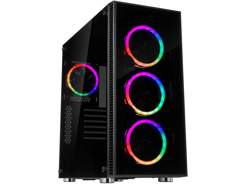 Rosewill ATX Mid Tower Gaming PC Computer Case with Dual Ring RGB LED Fans, 360mm Water Cooling Radiator Support, Tempered Glass and Steel, USB 3.0 - CULLINAN V500 RGB