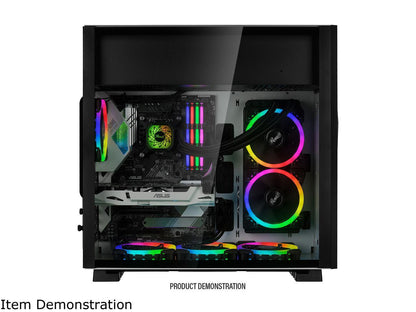 Rosewill ATX Mid Tower Gaming PC Computer Case with RGB Software Sync Dual Ring RGB LED Fans, 240mm AIO Support, EATX Support, Top Mount PSU & HDD/SSD, Tempered Glass & White Steel - PRISM S