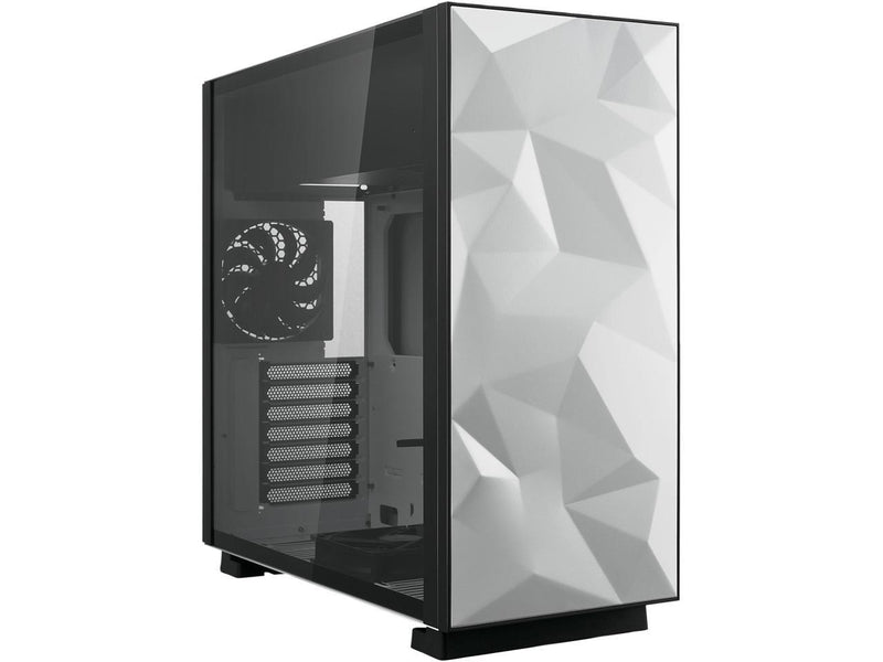 Rosewill ATX Mid Tower Gaming PC Computer Case with 2 x 120mm Fans (Supports up to 6), 240mm AIO Support, EATX Support, Top Mount PSU & HDD/SSD, Tempered Glass & White Steel - PRISM S-LITE
