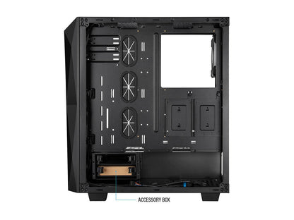 Rosewill ATX Mid Tower Gaming PC Computer Case with Front Mesh Ventilation, Tempered Glass/Steel, Includes 4 x 120mm Blue LED Fans, 240mm AIO Liquid Cooler up to 360mm Support, USB 3.0 SPECTRA X-BLUE