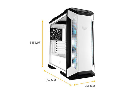 ASUS TUF Gaming GT501 White Edition Mid-Tower Computer Case for up to EATX Motherboards with 2 x USB 3.1 Front Panel, Smoked Tempered Glass, Steel Construction, and Four Case Fans