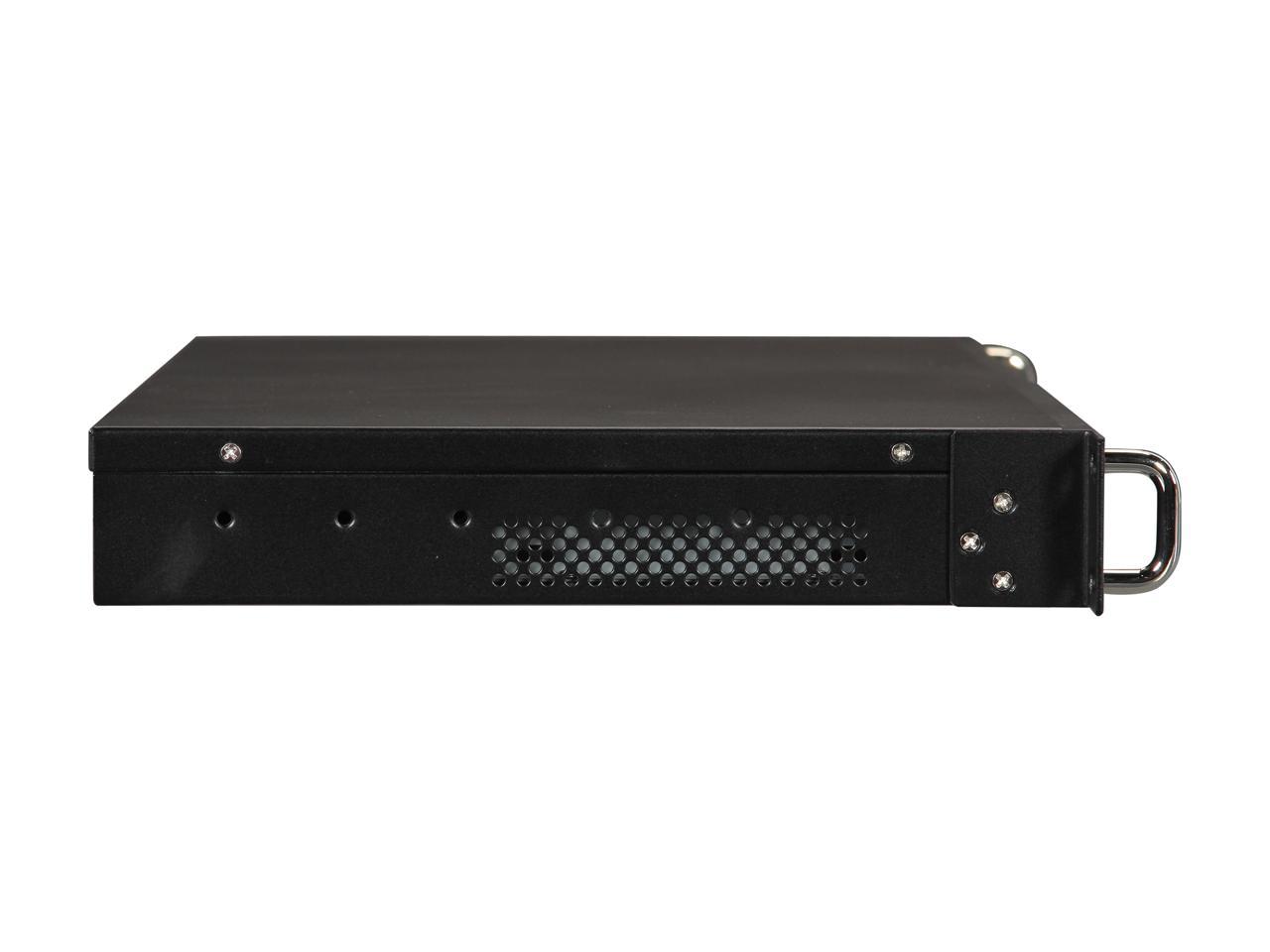 Athena Power RM-1U100D Black Aluminum / Steel 1U Rackmount Server Case 1 External 5.25" Drive Bays