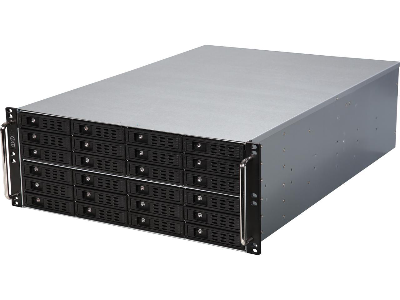 Athena Power RM-4U4243HE12 12Gb/s 4U Hot-Swap 24-Bay E-ATX Rackmount Server Chassis w/ 12 Gbps Mini-SAS Backplane Supports 24 x 3.5" or 2.5" SAS / SATA SSD / HDD - Support E-ATX (12" x 13") M/B - Supp - OEM