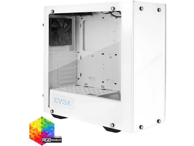 EVGA DG-76 Alpine White Mid-Tower, 2 Sides of Tempered Glass, RGB LED and Control Board, Gaming Case 166-W1-2232-KR